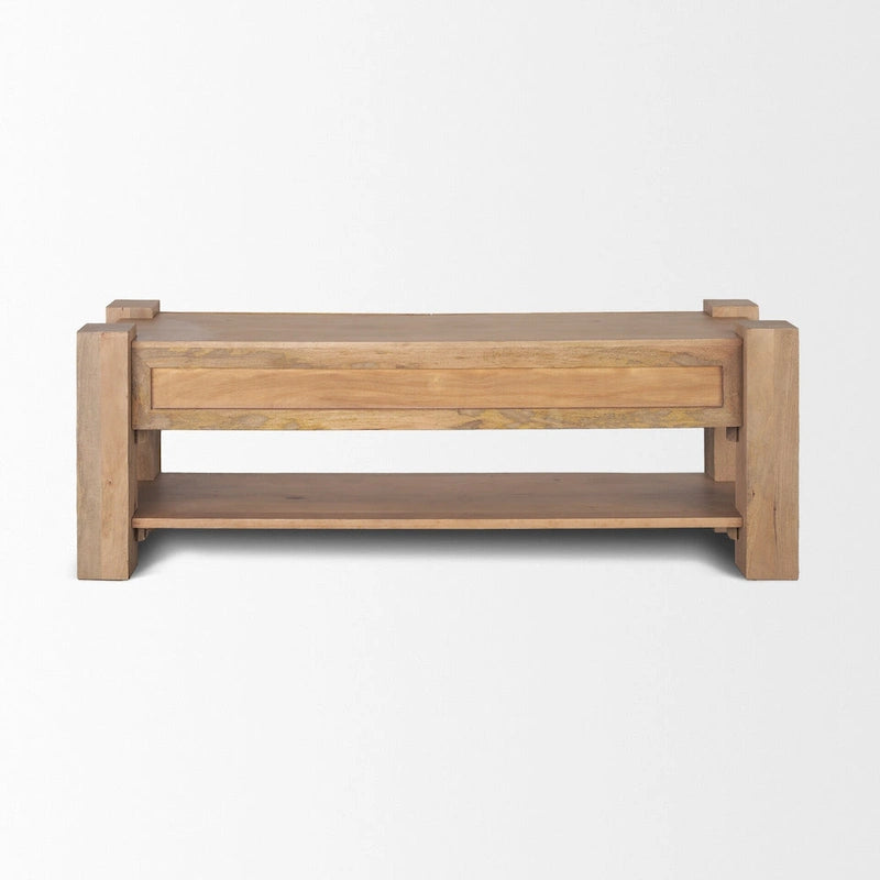 Beth Light Brown Wood Media Console - 70.0L x 20.0W x 24.0H