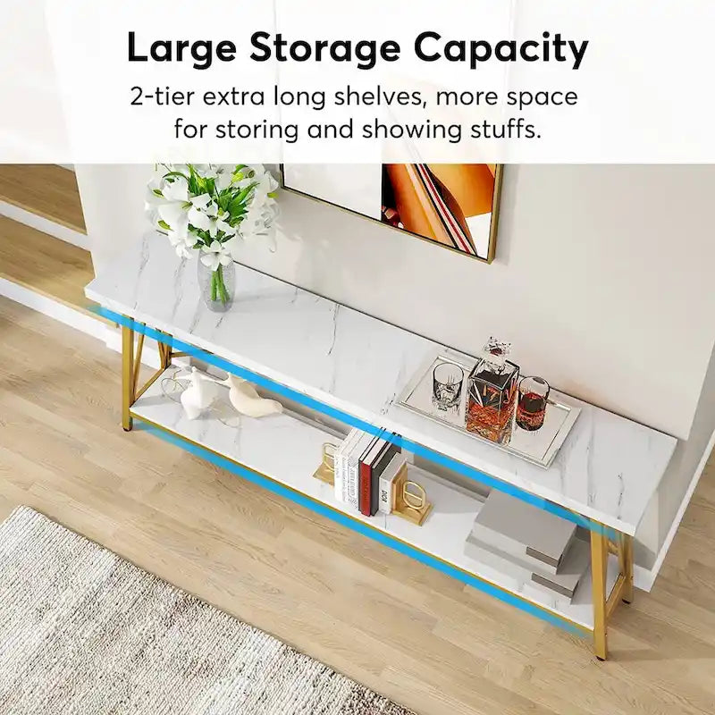 Industrial Wood Console Sofa Table for Entryway Hallway