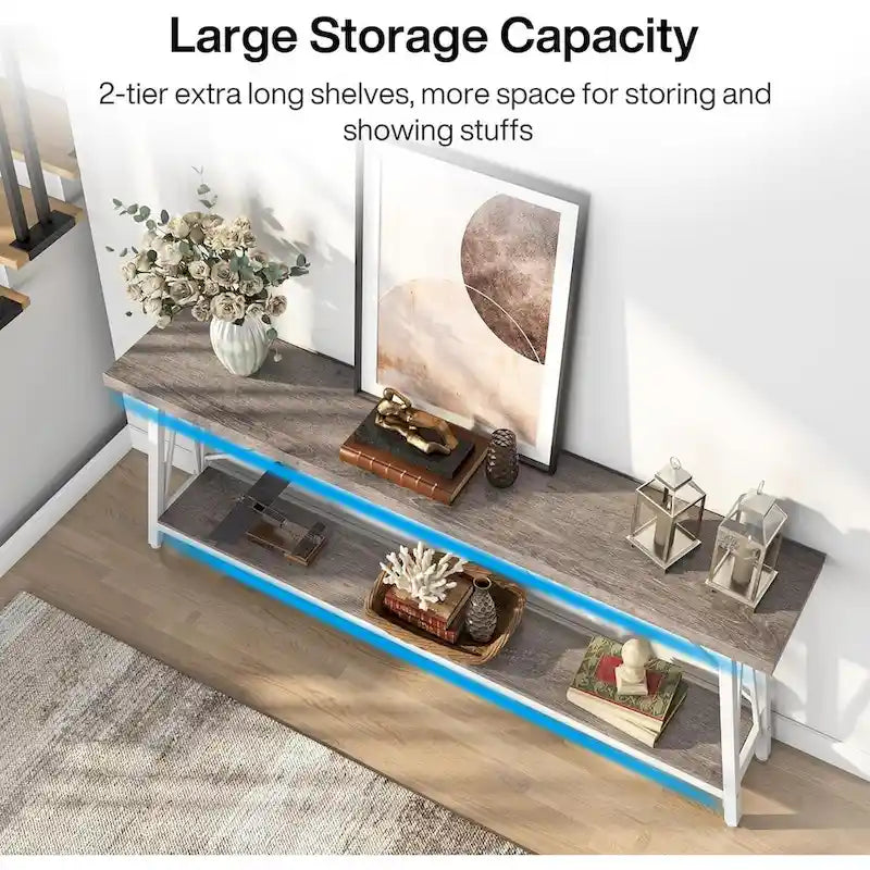 Industrial Wood Console Sofa Table for Entryway Hallway