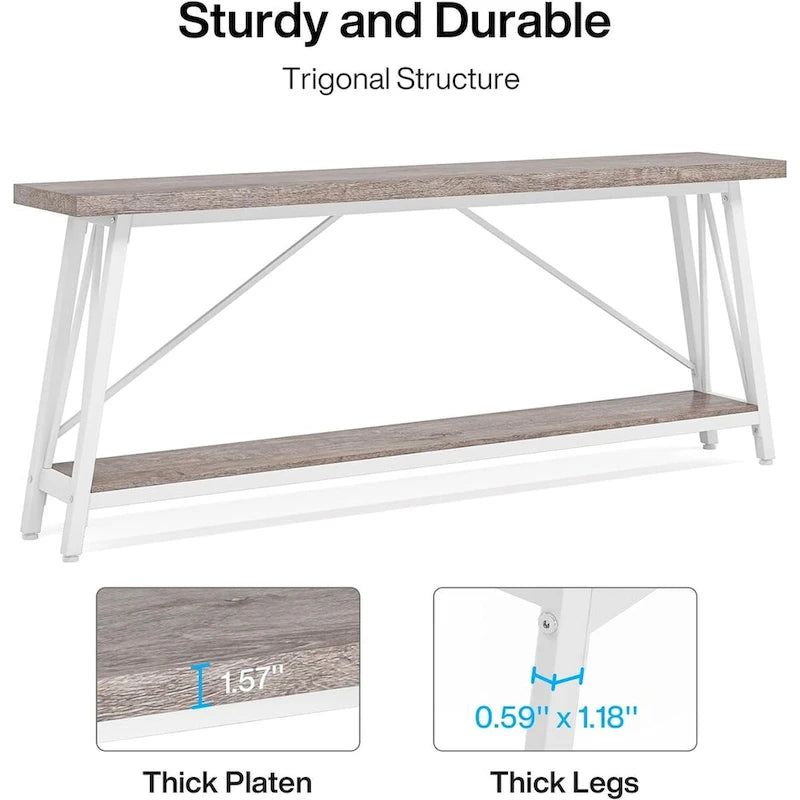 Industrial Wood Console Sofa Table for Entryway Hallway