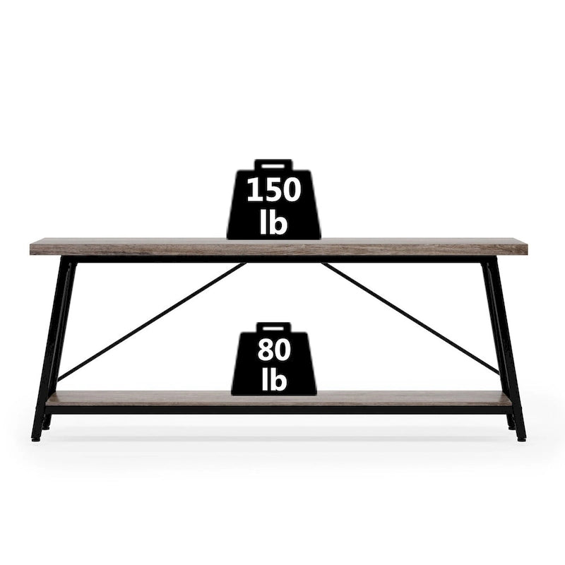 Industrial Wood Console Sofa Table for Entryway Hallway