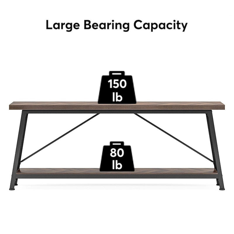 Industrial Wood Console Sofa Table for Entryway Hallway