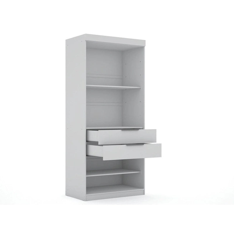 Mulberry Open 3 Sectional Modem Wardrobe Closet with 6 Drawers