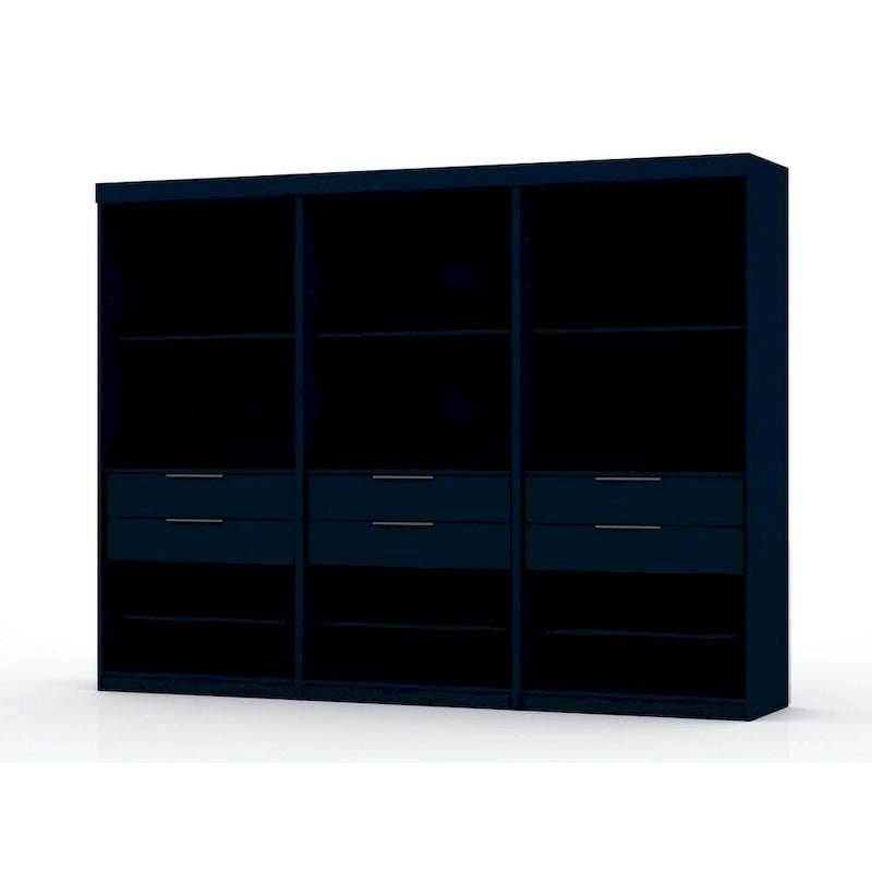 Mulberry Open 3 Sectional Modem Wardrobe Closet with 6 Drawers