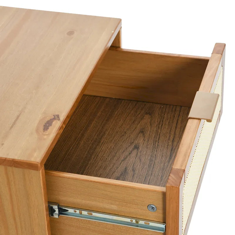 Crawford Wood 2-Drawer Bed Side Table