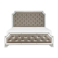 Gerald Silver Gray Faux Leather Upholstered Tufted Bed