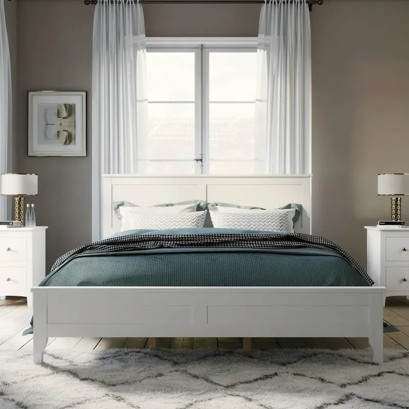 Modern Solid Wood Queen Platform Bed