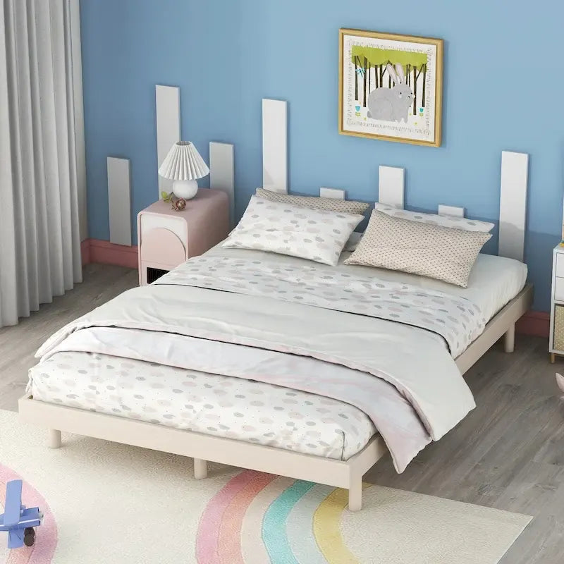 Nestfair Modern Design Full Floating Platform Bed Frame