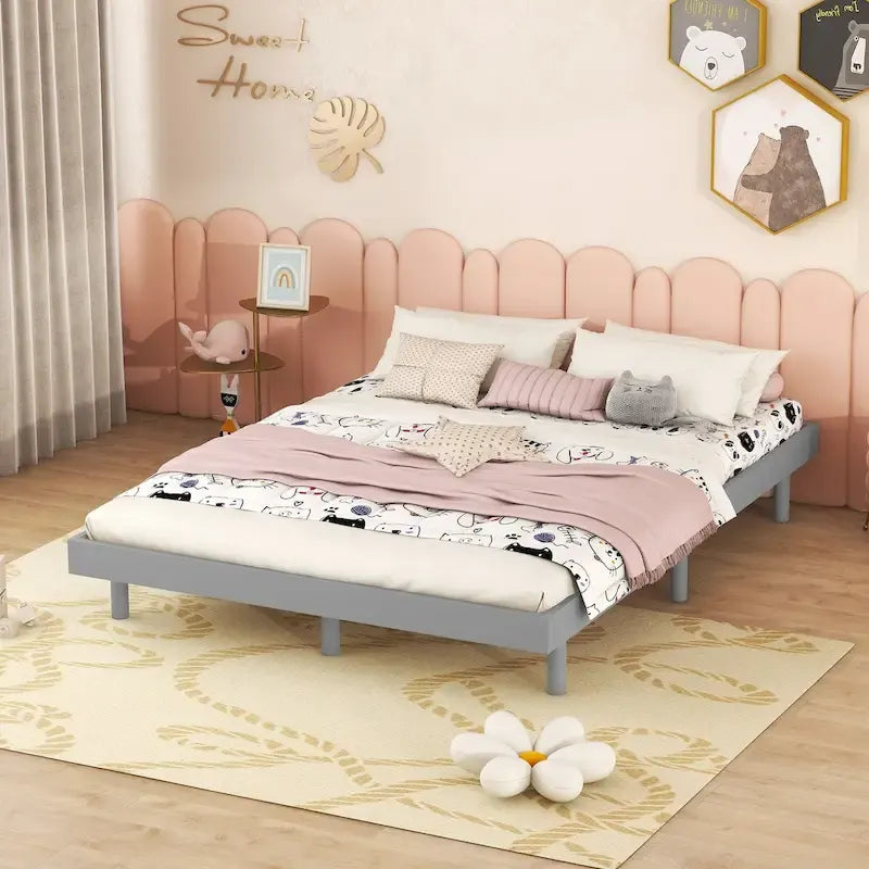 Nestfair Modern Design Full Floating Platform Bed Frame