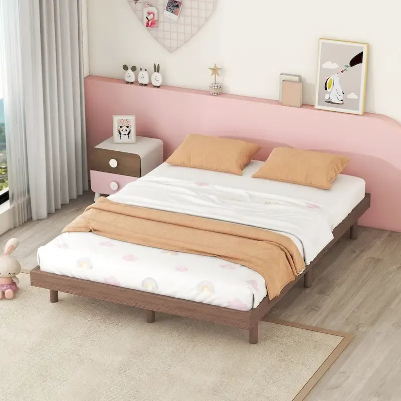 Nestfair Modern Design Full Floating Platform Bed Frame