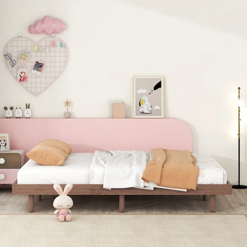Nestfair Modern Design Full Floating Platform Bed Frame