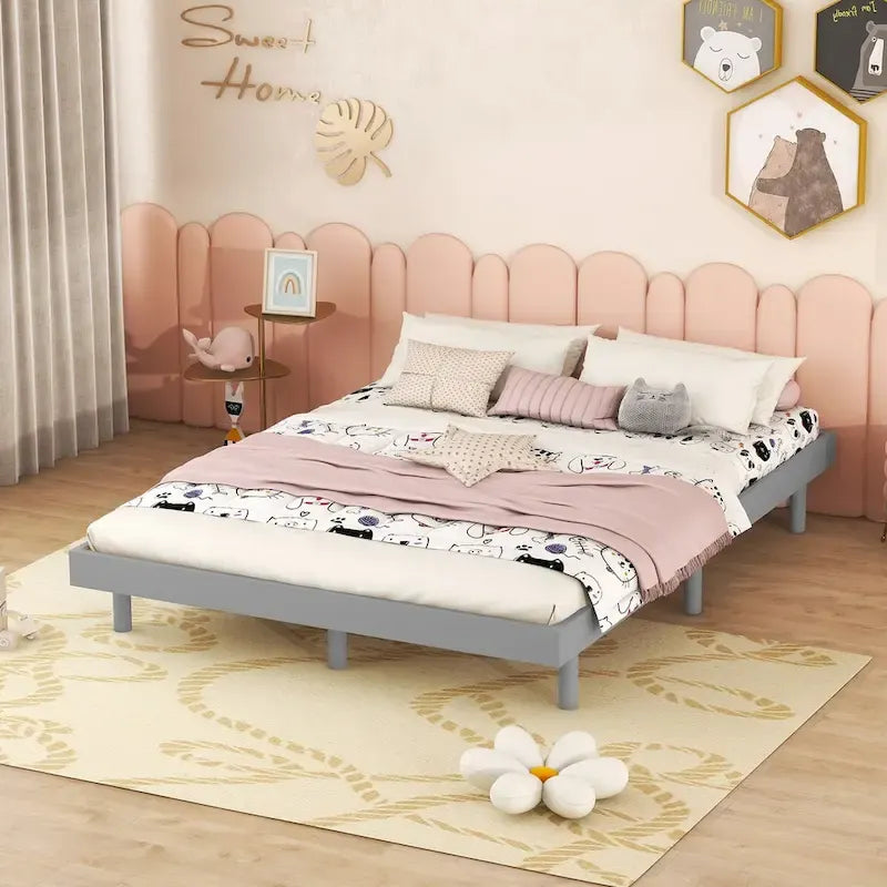 Nestfair Modern Design Full Floating Platform Bed Frame