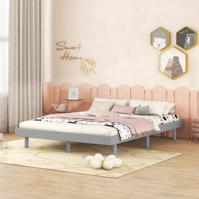 Nestfair Modern Design Full Floating Platform Bed Frame