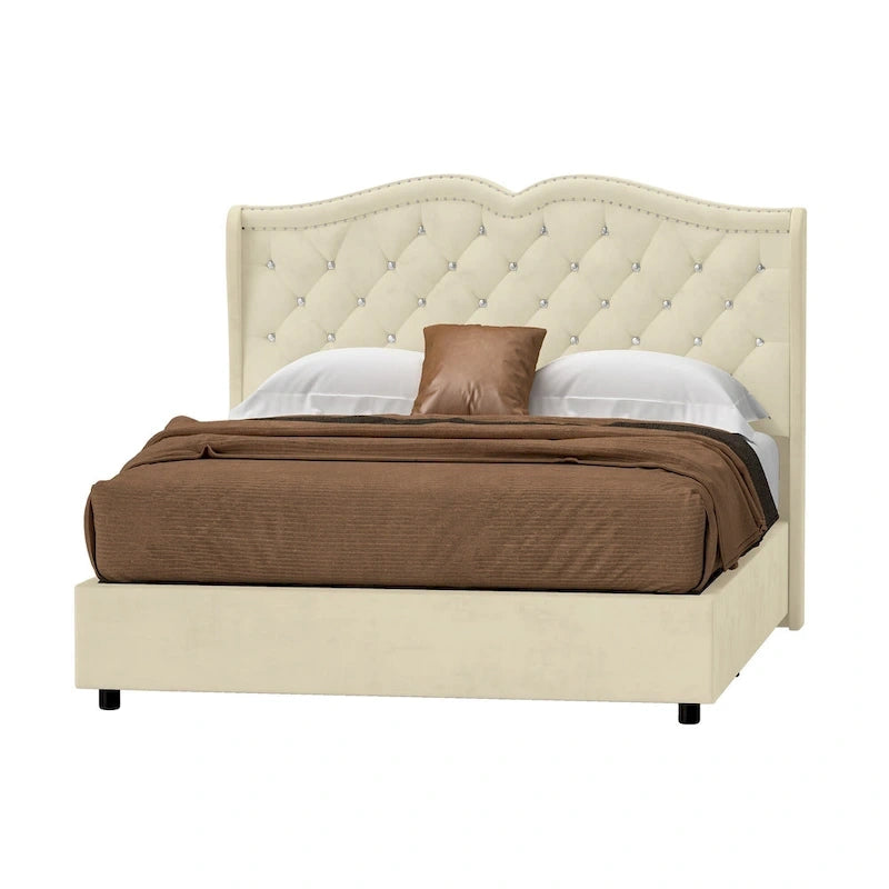 Moasis Queen Lift Up Storage Bed with Headboard 51.6Tall
