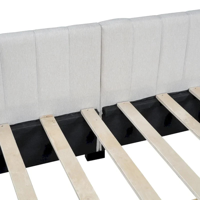 Full Size Upholstered Daybed with 2 Storage Drawers Sofa Bed Frame