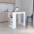 Kitchen Island with 1-Door Cabinet Push to open System and Side Shelves