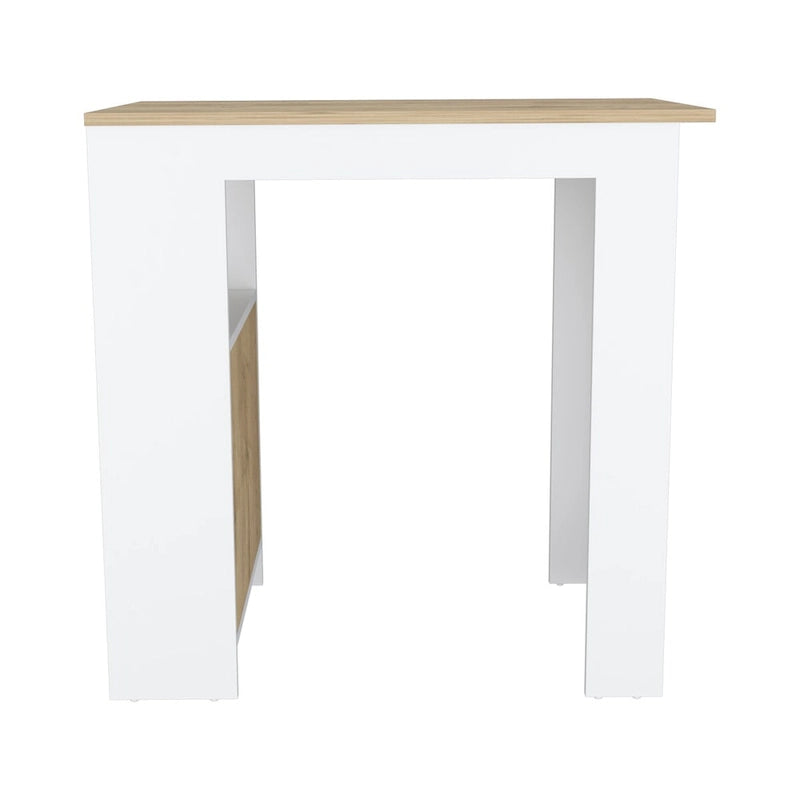 Kitchen Island with 1-Door Cabinet Push to open System and Side Shelves