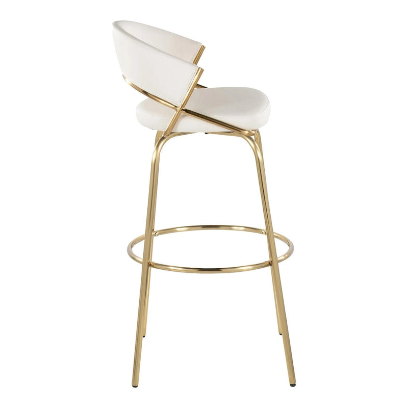 Fixed-Height Bar Stool with Metal Legs (Set of 2)
