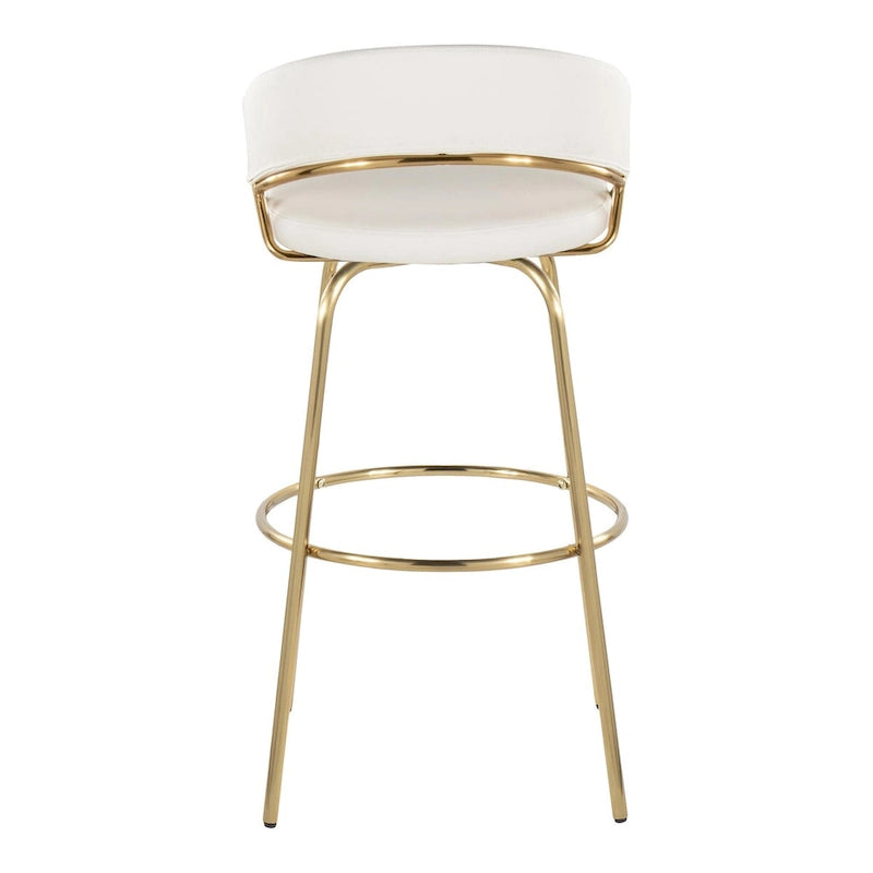 Fixed-Height Bar Stool with Metal Legs (Set of 2)