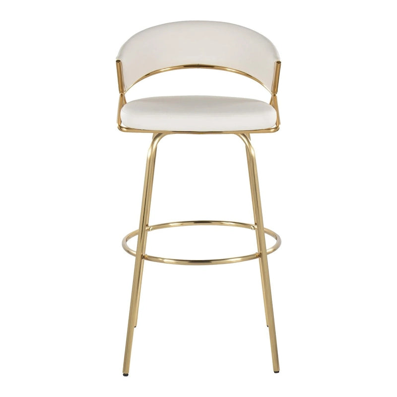 Fixed-Height Bar Stool with Metal Legs (Set of 2)