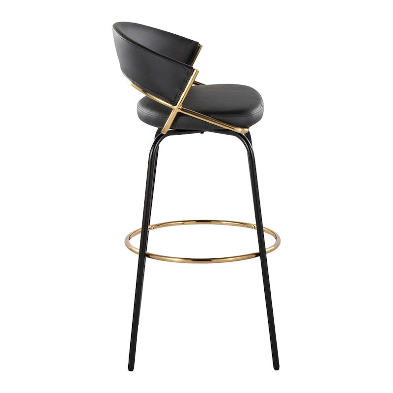 Fixed-Height Bar Stool with Metal Legs (Set of 2)