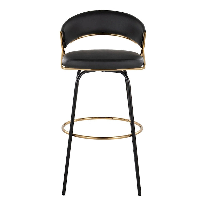 Fixed-Height Bar Stool with Metal Legs (Set of 2)