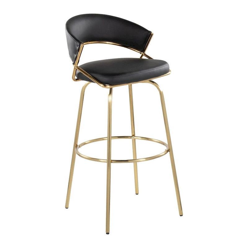 Fixed-Height Bar Stool with Metal Legs (Set of 2)