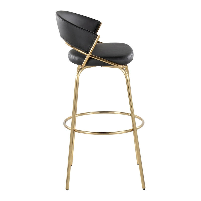 Fixed-Height Bar Stool with Metal Legs (Set of 2)