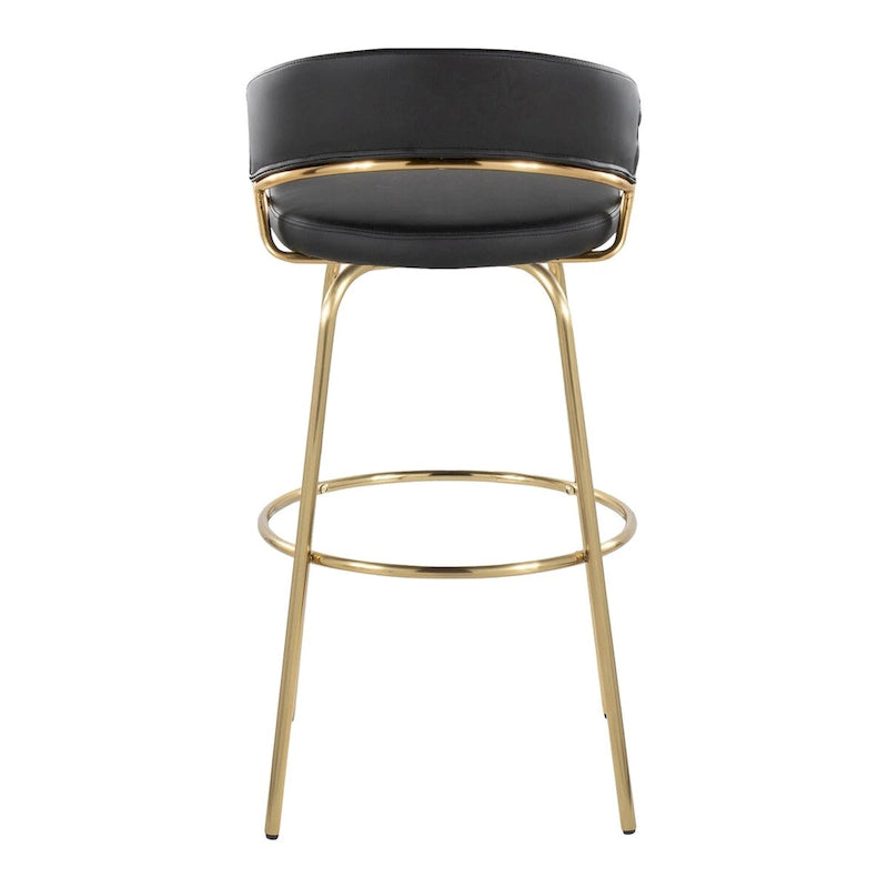 Fixed-Height Bar Stool with Metal Legs (Set of 2)