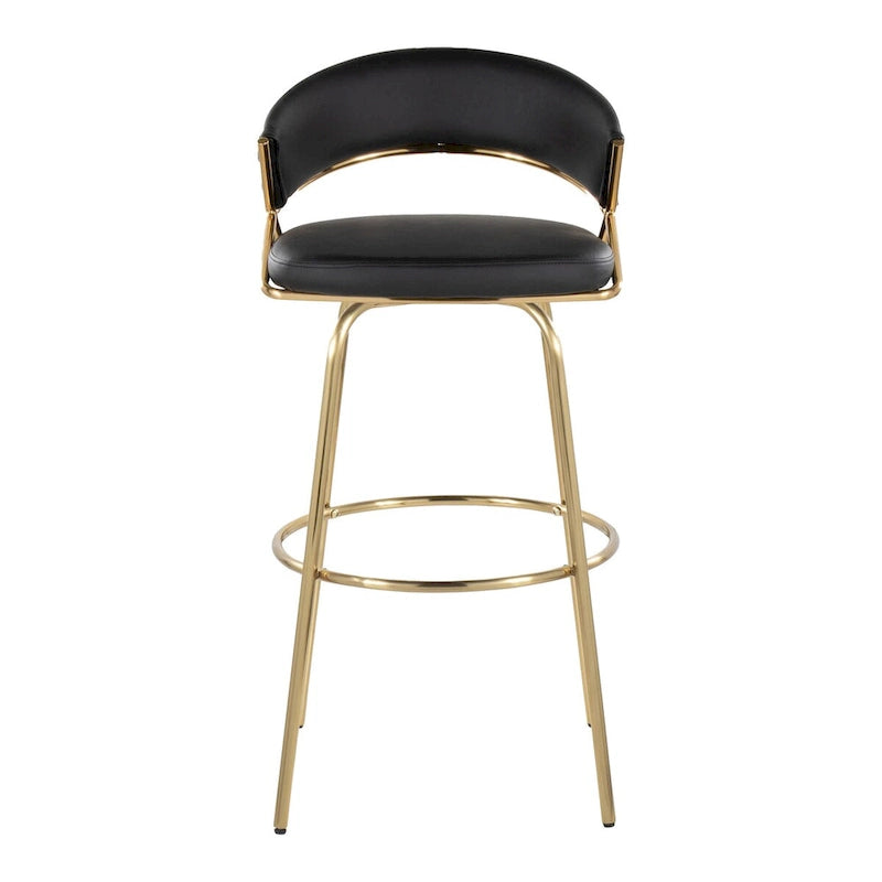 Fixed-Height Bar Stool with Metal Legs (Set of 2)