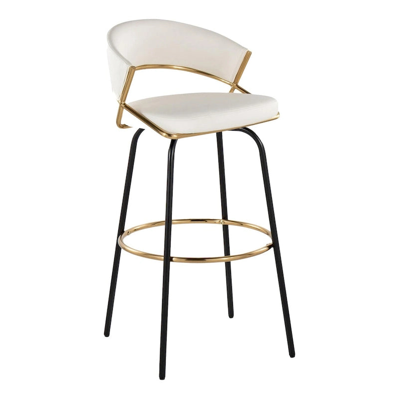 Fixed-Height Bar Stool with Metal Legs (Set of 2)