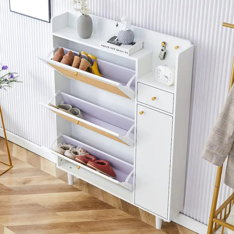 Modern minimalist storage Japanese rattan shoe bed top cabinet small home furniture Suitable for corridors and living rooms