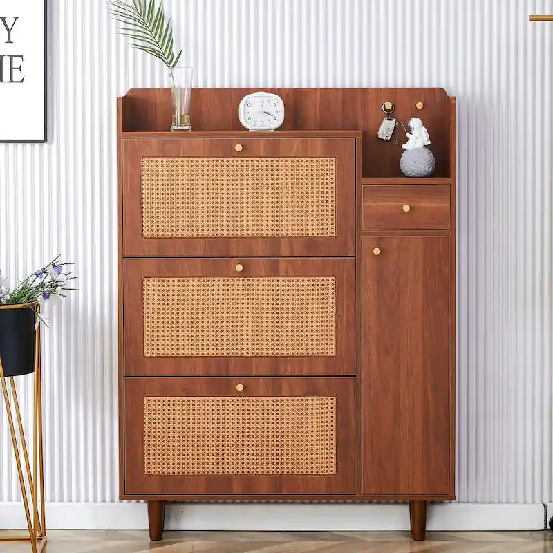 Modern minimalist storage Japanese rattan shoe bed top cabinet small home furniture Suitable for corridors and living rooms