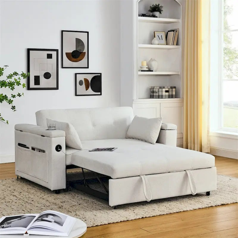 Ausziehbares Schlafsofa mit verstellbarer Rückenlehne und USB-Anschluss