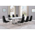 Best Quality Furniture D312/3-SC310-7 Dining Set with 79 White Marble Top