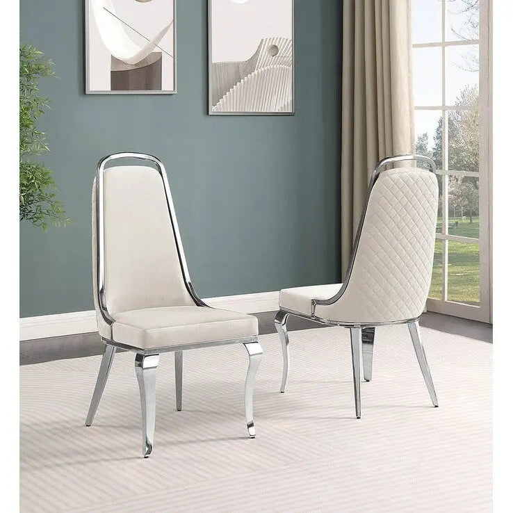 Best Quality Furniture D312/3-SC310-7 Dining Set with 79 White Marble Top