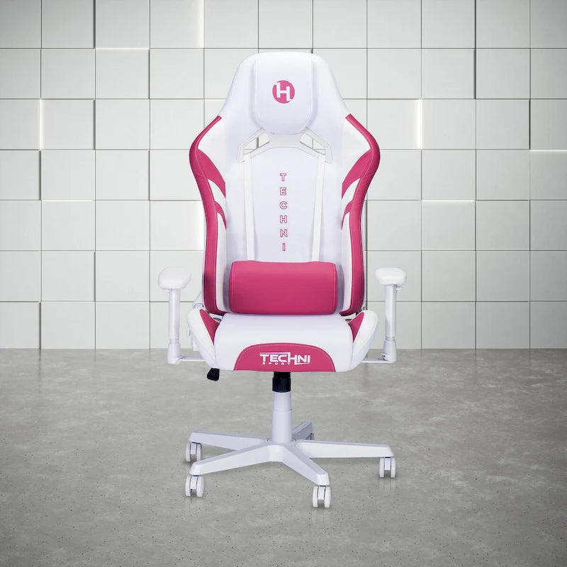 Gaming Chair With Built-In Headrest Pillow
