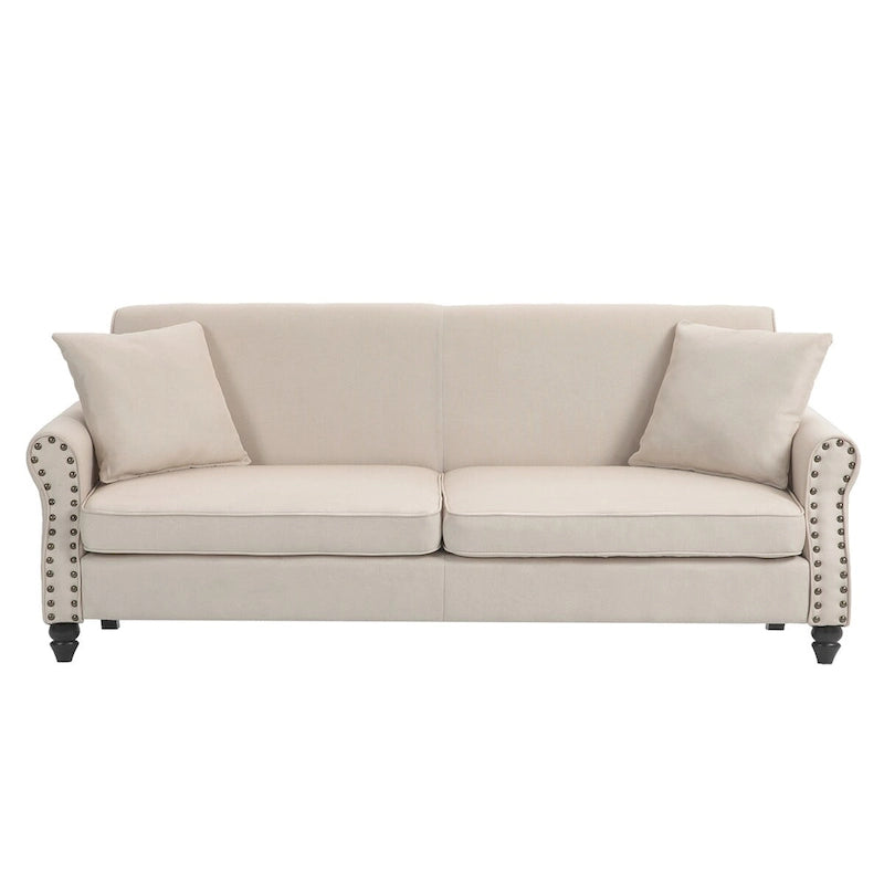 Modern 73 Nailhead Trim Loveseat Sofa