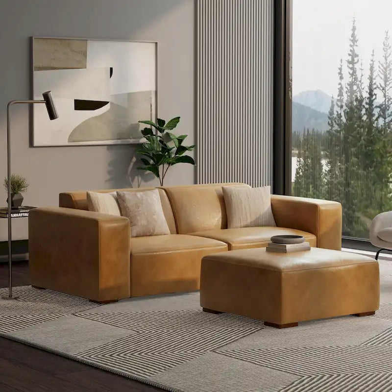 WYNDENHALL Biggs 2-Sitzer Modulsofa und Hocker-Set