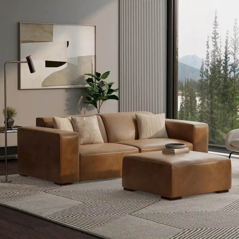 WYNDENHALL Biggs 2-Sitzer Modulsofa und Hocker-Set