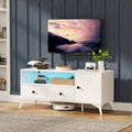 TV-Lowboard Konsolentisch mit RGB-LED-Beleuchtung, offenes Medienregal, Gaming-Entertainment-Center – 120 cm L x 40 cm B x 52 cm H