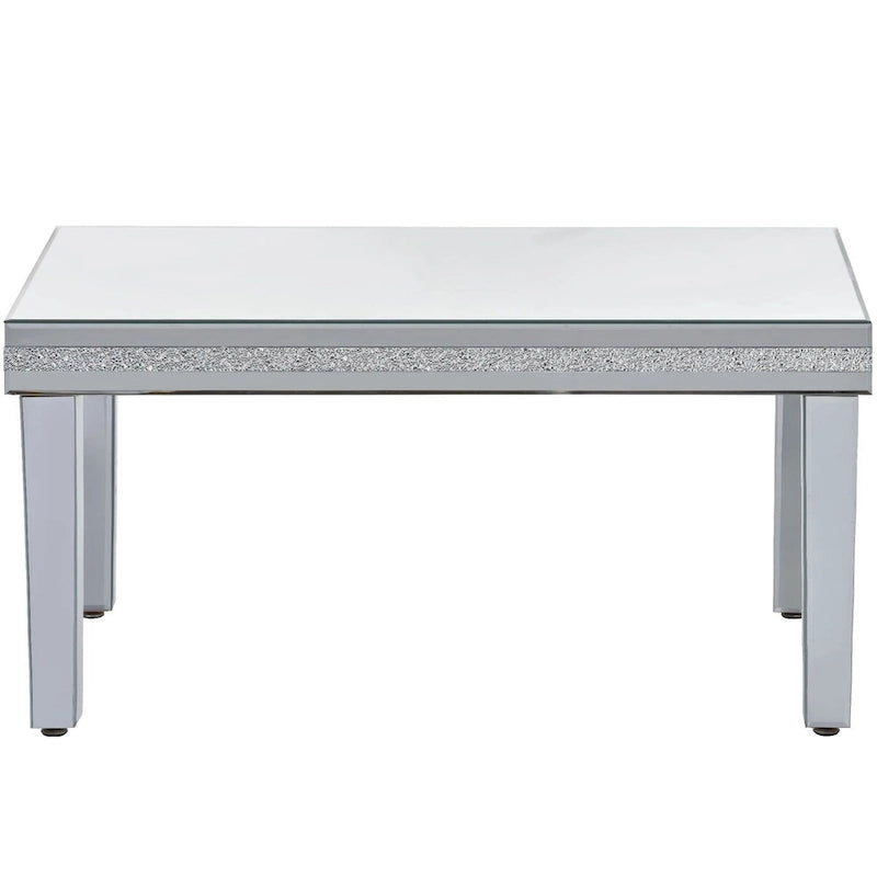 Mirrored Coffee Table with Adjustable Height