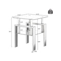 Set Of 2, Modern Tempered Glass Tea Table Coffee Table End Table