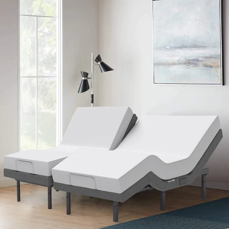 Adjustable Bed Base with 14-inch Hybrid Foam Mattress
