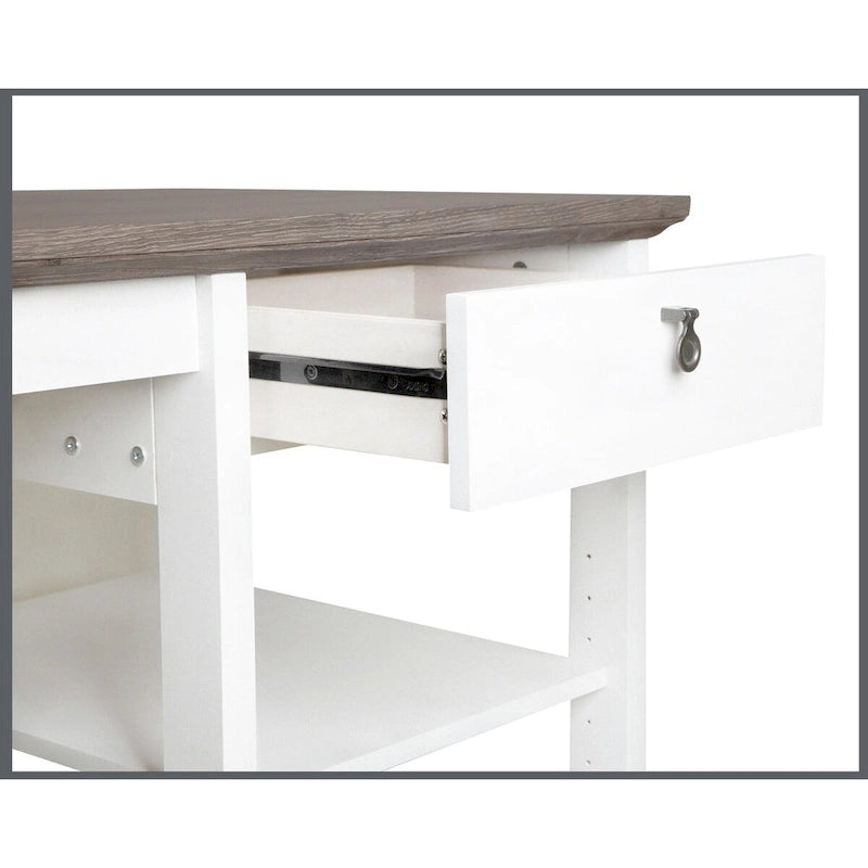 White 59-inch L-Shape Desk