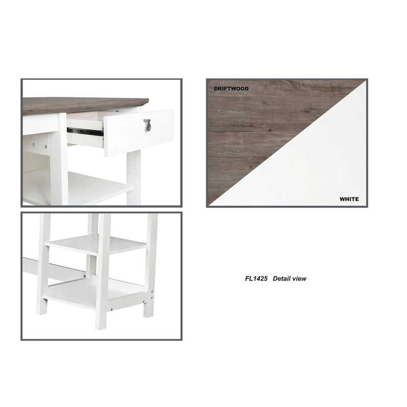 White 59-inch L-Shape Desk