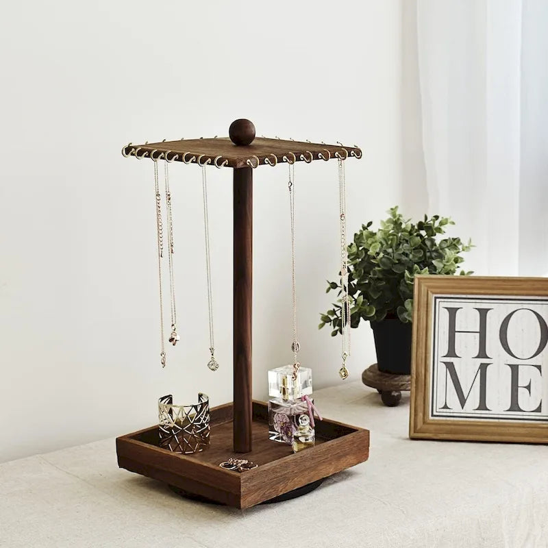 Wooden Rotating Jewelry Organizer - S