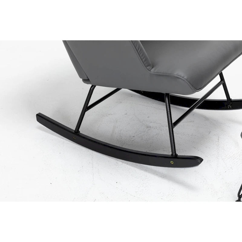 Rocking Chair, Glider Chair, Rocking Accent Chair with Lumbar Pillow and Ottoman for Nursery/Living Room/Bedroom