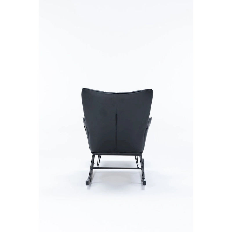 Rocking Chair, Glider Chair, Rocking Accent Chair with Lumbar Pillow and Ottoman for Nursery/Living Room/Bedroom