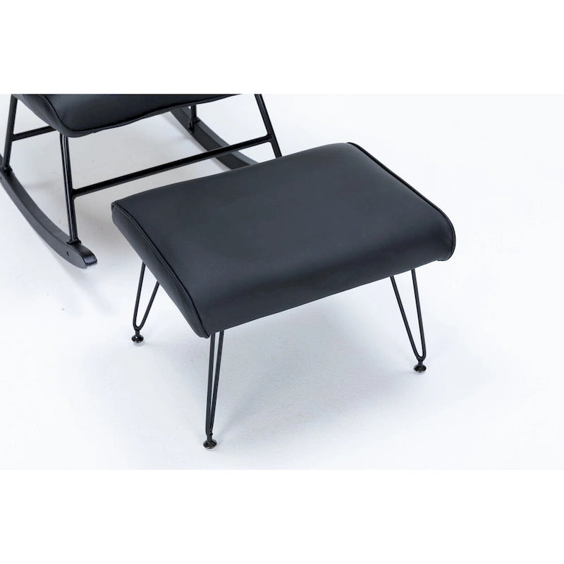 Rocking Chair, Glider Chair, Rocking Accent Chair with Lumbar Pillow and Ottoman for Nursery/Living Room/Bedroom